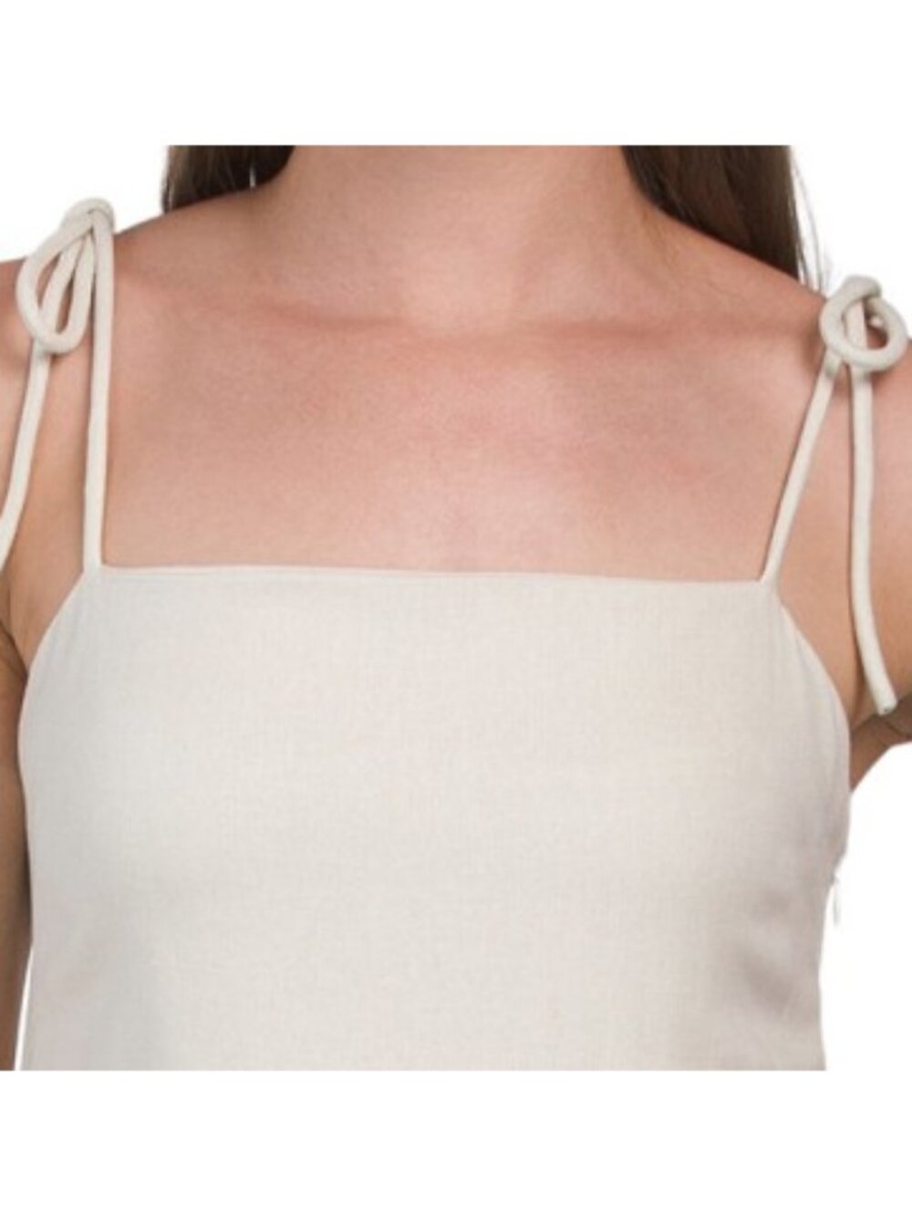 WAYF Linen Blend Tie Strap Midi Dress - Picture 3 of 5
